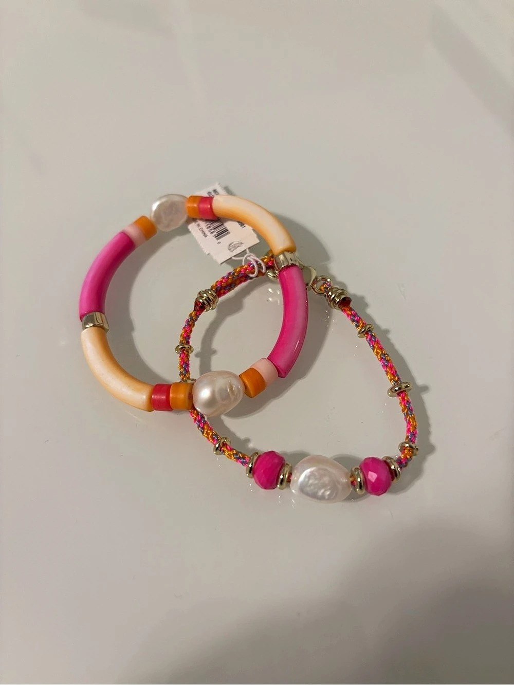 Kendra Scott Pink & Orange Beaded Bracelet Set NWT